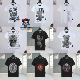 PLEIN Summer new violent bear hot diamond round neck fashionable short-sleeved T-shirt-1980