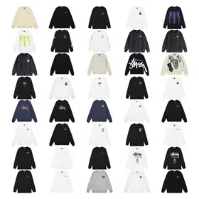 Stüssy round neck T-shirt black ball pattern sweatshirt-4470  